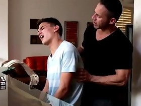 Twink son asks step dad for a massage