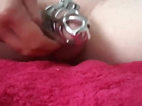 Cumming In Chastity Cage